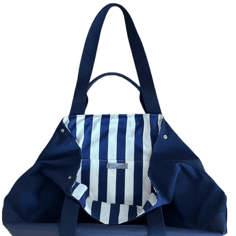 Tote Bag "NAVY" babyblue - OOAK BAGS