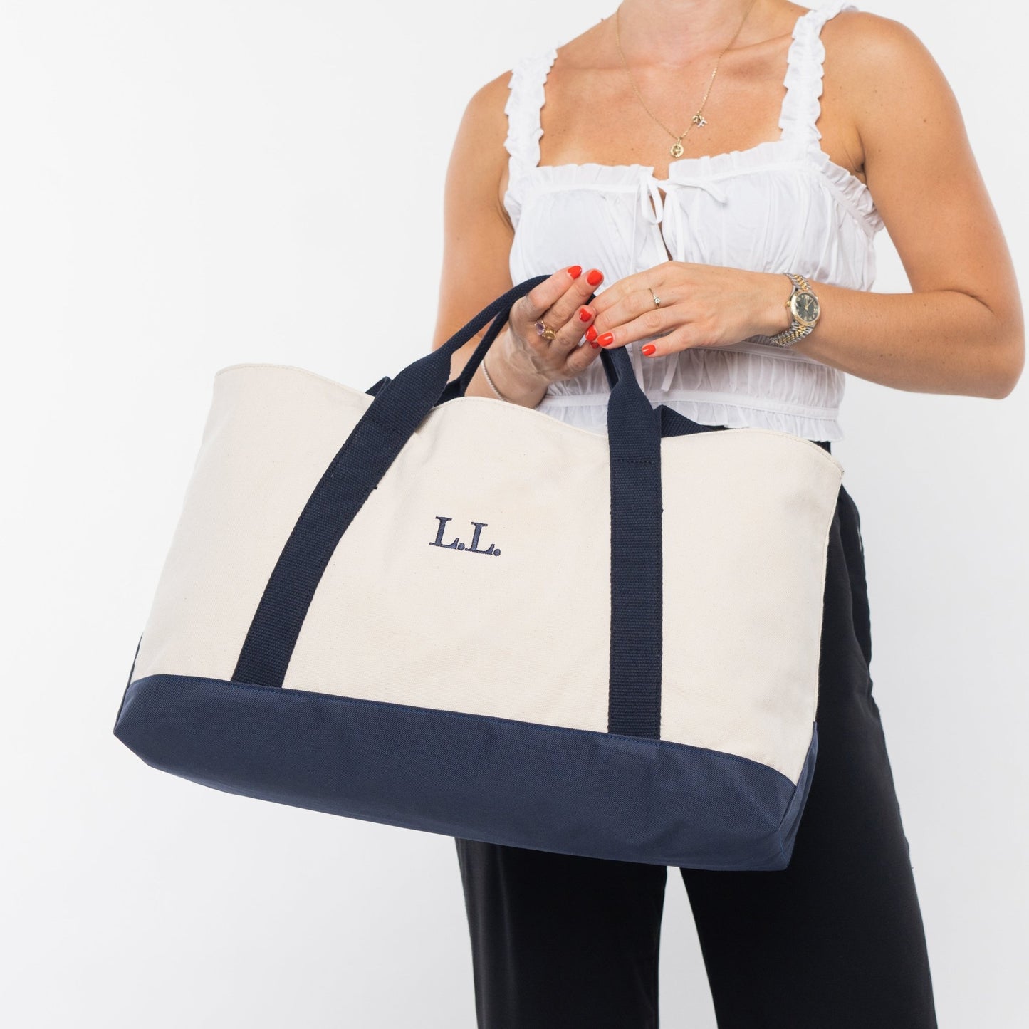 Tote Bag "NAVY" babypink - OOAK BAGS